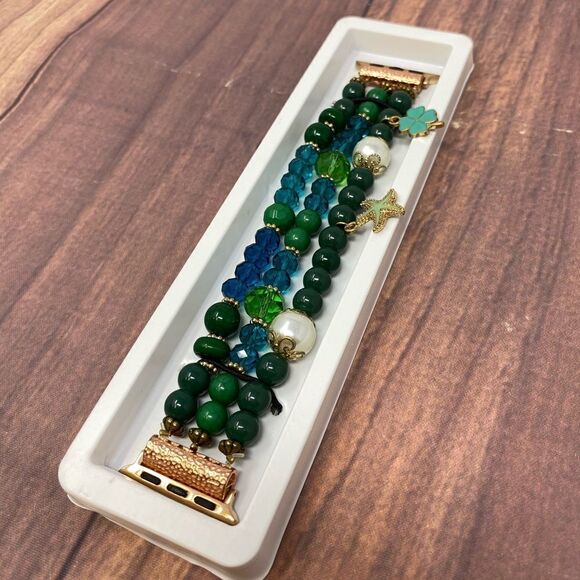 MACY’S BEAD AND SEA CHARMS APPLE WATCH BAND COMPATIBLE WITH 38mm CY08 - Picture 1 of 5